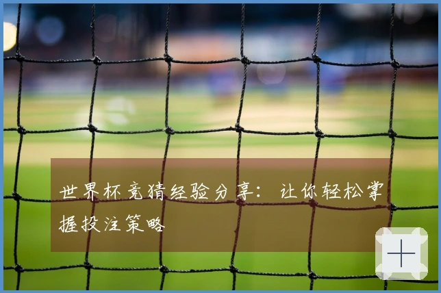 世界杯竞猜经验分享：让你轻松掌握投注策略